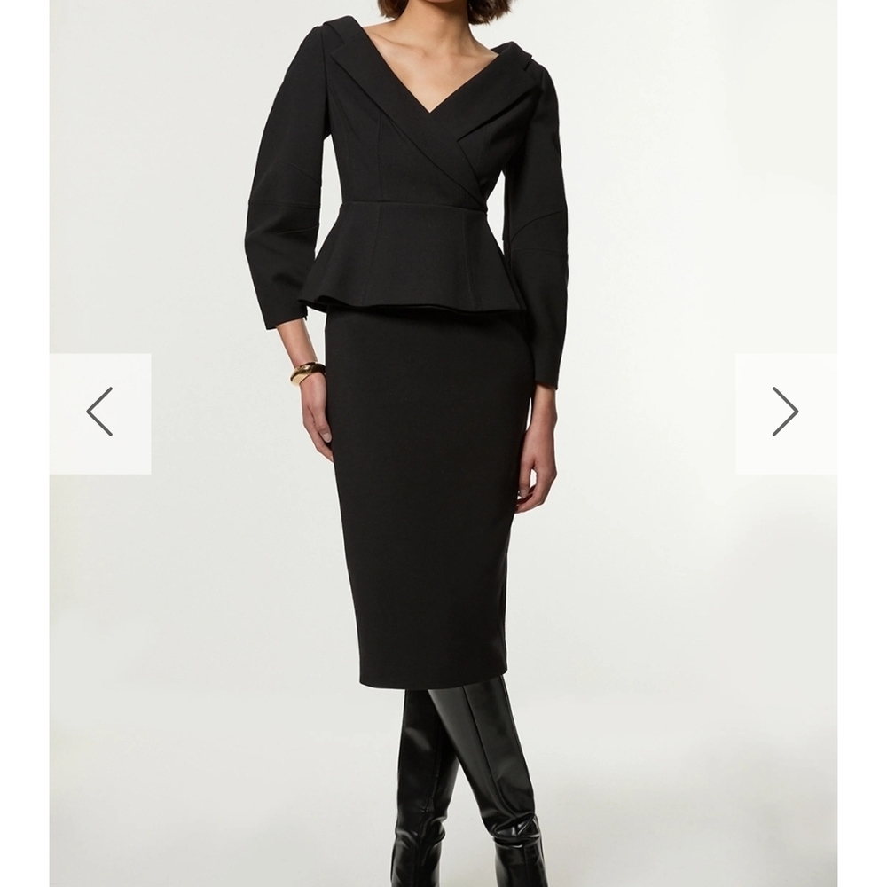 Karen Millen Compact Stretch Tailored Assymetric Dress